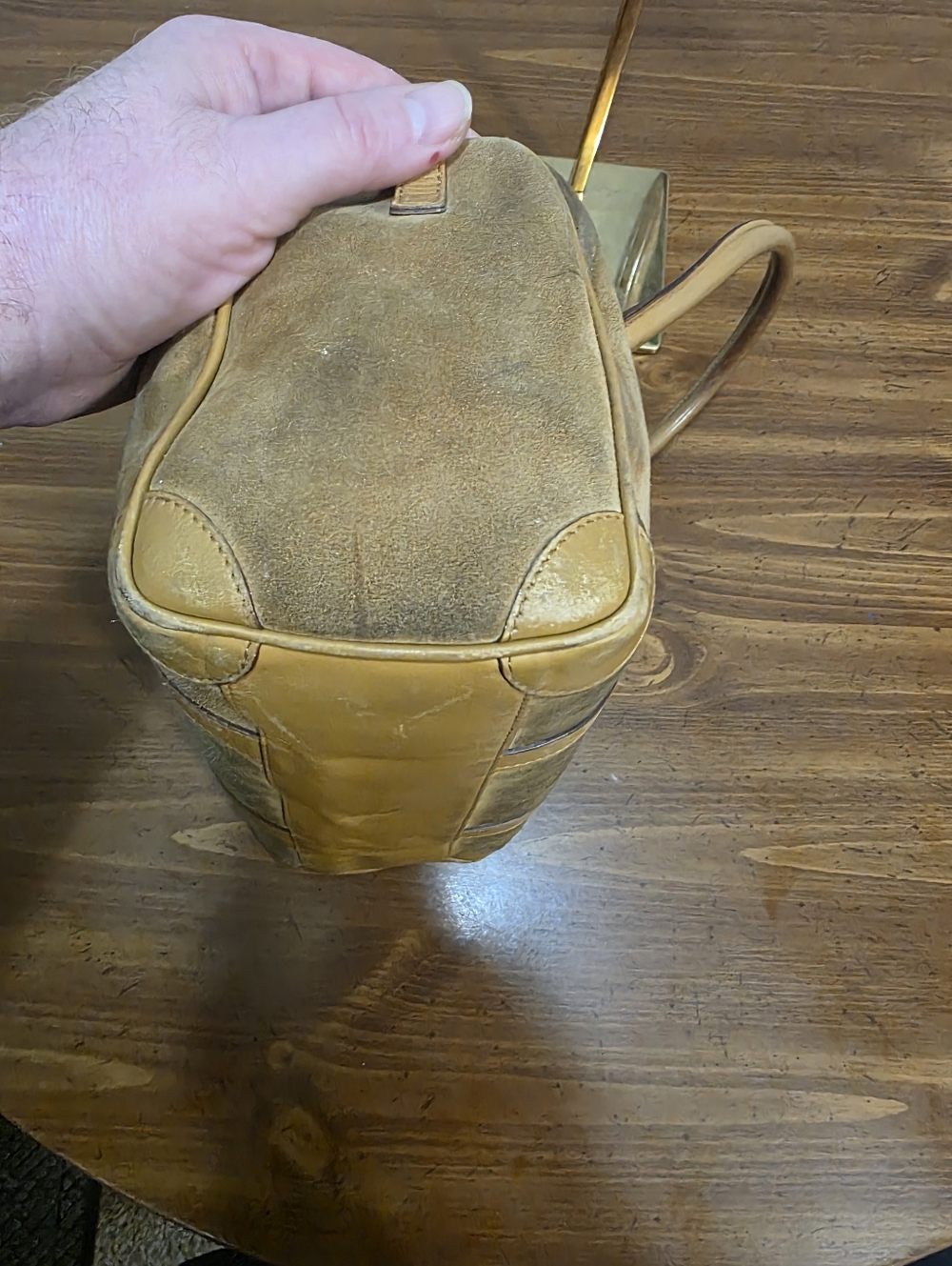Gucci  Boston Brown/Tan Suede  Bag With C.O.A. - Picture 6 of 11